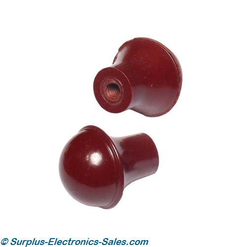 13/16" Diameter Red Plastic Push/Pull Knob 8-32 Thread